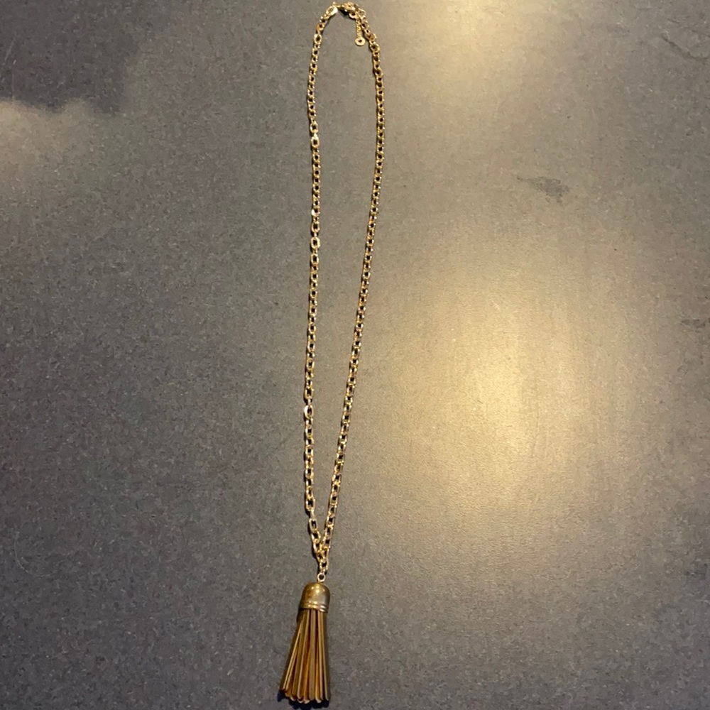 BaubleBar Long Gold Tassel Necklace